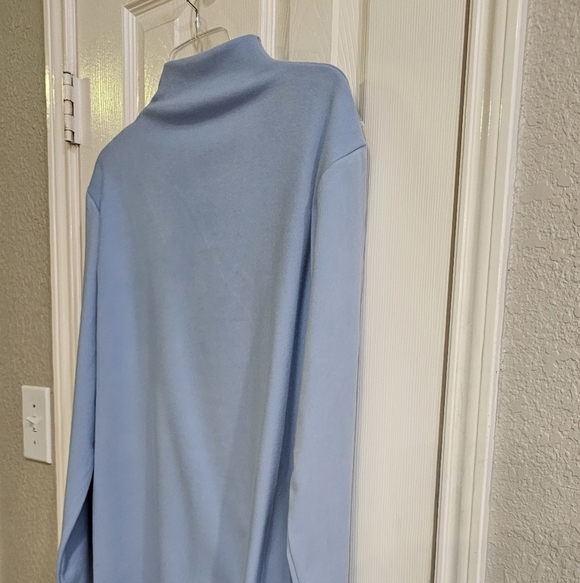 NWOT KSSYOU  Double Sided Half High Collar Fishbone Pattern Powder Blue XXL - Picture 6 of 11